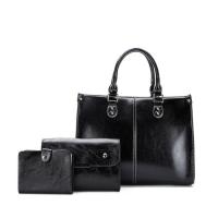 PU Leather Tote Bag Bag Suit large capacity & attached with hanging strap Set