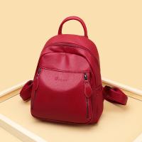 PU Leather Backpack large capacity & soft surface Lichee Grain PC
