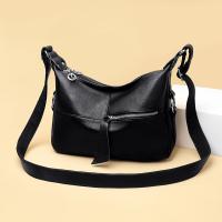 PU Leather Adjustable Strap Shoulder Bag soft surface black PC