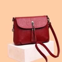 PU Leather Tassels Shoulder Bag with extra hanging strap & soft surface PC