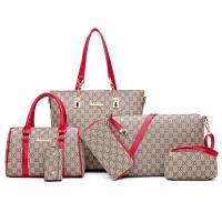 PU Leather Bag Suit large capacity & soft surface & six piece & attached with hanging strap Set