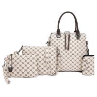 PU Leather Bag Suit large capacity & soft surface & four piece & attached with hanging strap Argyle Set