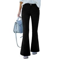 Polyester bell-bottom Women Long Trousers slimming Solid PC
