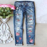 Cotton Nine Point Pants Women Jeans slimming printed PC