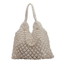 Cotton Cord & Plastic Pearl Easy Matching Shoulder Bag soft surface & hollow PC