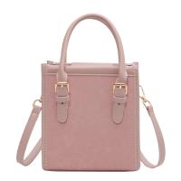 PU Leather Easy Matching Handbag contrast color & attached with hanging strap PC