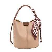 PU Leather with silk scarf & Easy Matching & Bucket Bag Handbag attached with hanging strap PC