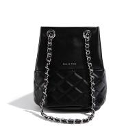 PU Leather Bucket Bag Shoulder Bag with chain & hardwearing Argyle PC