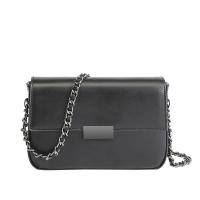 PU Leather easy cleaning Crossbody Bag with chain & durable & hardwearing Solid black PC