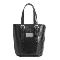 PU Leather Bucket Bag Handbag Solid black PC