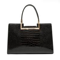 PU Leather Easy Matching Handbag large capacity & soft surface & attached with hanging strap crocodile grain PC
