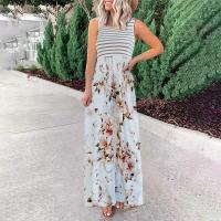 Polyester Slim Long Jumpsuit printed shivering white PC