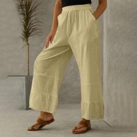 Cotton Plus Size Women Long Trousers & loose patchwork Solid PC