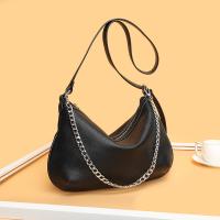 PU Leather Messenger Bags Shoulder Bag with chain black PC