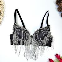 Rhinestone & Polyester Tassels Camisole backless patchwork PC