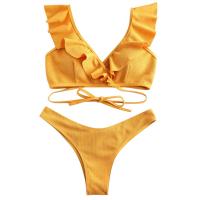 Spandex & Polyester Bikini slimming & backless & two piece Solid Set