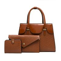 PU Leather Bag Suit large capacity & soft surface & attached with hanging strap & three piece snakeskin pattern Set