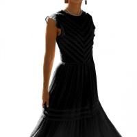ポリエステル ワンピースドレス フリル 単色 選択のためのより多くの色 一つ