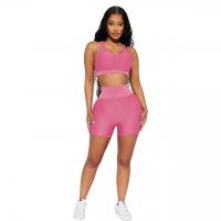 Polyester Women Casual Set midriff-baring & two piece & off shoulder & skinny stretchable Solid Set