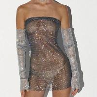 Polyester Sexy Tube Top Dress & with rhinestone : PC