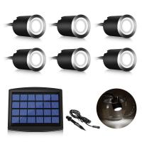 304 Stainless Steel & Engineering Plastics & PC-Polycarbonate different light colors for choose Underground Lamp different power plug style for choose & solar charge & six piece black Set