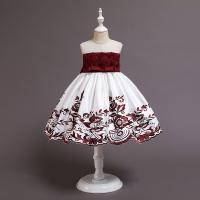 Polyester Meisje Eendelige jurk Embroider Bloemen meer kleuren naar keuze stuk