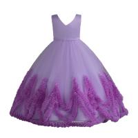Polyester Soft & Ball Gown Girl One-piece Dress Cute bowknot pattern PC
