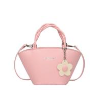 PU Leather Easy Matching Handbag with hanging ornament & attached with hanging strap PC