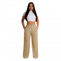 Polyester Women Long Trousers slimming & loose Solid PC