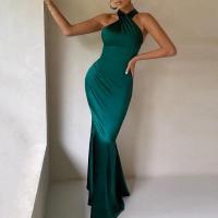 Polyester Slim & High Waist Sexy Package Hip Dresses backless Solid PC