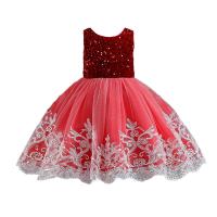 Pailletten & Polyester Meisje Eendelige jurk Bloemen meer kleuren naar keuze stuk