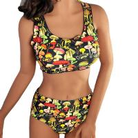 Polyester Tankinis Set backless & two piece printed Set
