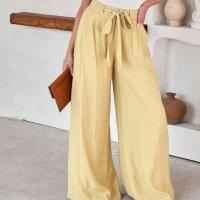 Polyester Wide Leg Trousers Women Long Trousers & loose & breathable stretchable Solid PC