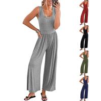 Polyester Slim Long Jumpsuit patchwork Solid PC