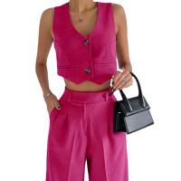 Katoen Vrouwen Casual Set Vest & Broek Lappendeken Solide meer kleuren naar keuze Instellen