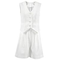 Cotton Women Casual Set & two piece vest & Pants patchwork Solid Set