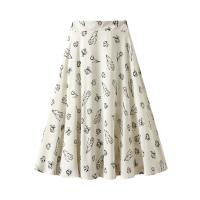 Polyester High Waist Skirt large hem design patchwork floral : PC