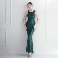 Sequin & Polyester Slim & Mermaid Long Evening Dress embroidered PC