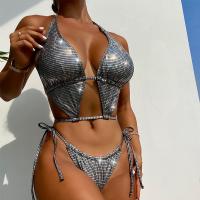 Polyester Monokini backless & skinny style silver PC