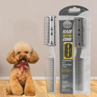 Metal & Plastic easy cleaning Pet Comb gray PC