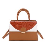 PU Leather Easy Matching Handbag contrast color crocodile grain PC
