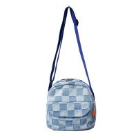 Denim Easy Matching Crossbody Bag plaid blue PC