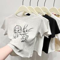 Baumwolle Frauen Kurzarm T-Shirts, Dehnbar, Solide, mehr Farben zur Auswahl,  Stück