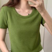 Coton T-shirts femmes à manches courtes Patchwork Solide plus de couleurs pour le choix pièce