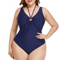 Spandex & Polyester Plus Size One-piece Swimsuit & padded plain dyed Solid PC