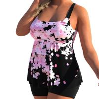 Chemical Fiber & Polyester Plus Size Tankinis Set & two piece & padded printed Set