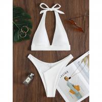 Polyamide & Polyester Bikini & two piece & padded plain dyed Solid white Set