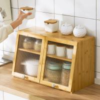 Moso Bamboo & Acrylic Kitchen Storage Cabinet for storage & durable & dustproof PC