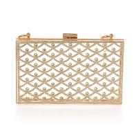 Acrylic hard-surface & Easy Matching Clutch Bag with chain & with rhinestone Solid PC