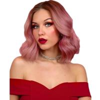High Temperature Fiber Wavy Wig Can NOT perm or dye purple-pink PC